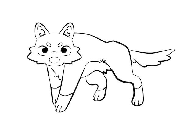 Free Vector hand drawn flat design wolf outline