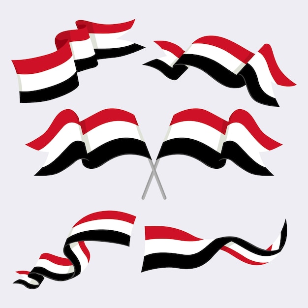 Free Vector hand drawn flat design yemen national emblems