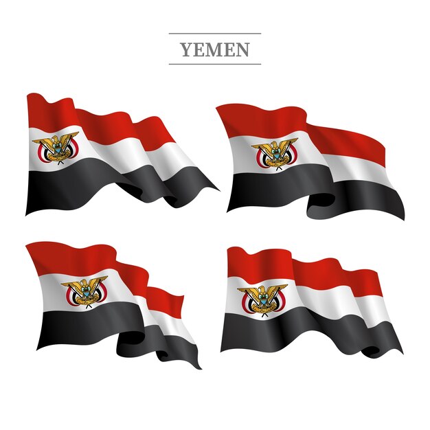 Hand drawn flat design yemen national emblems