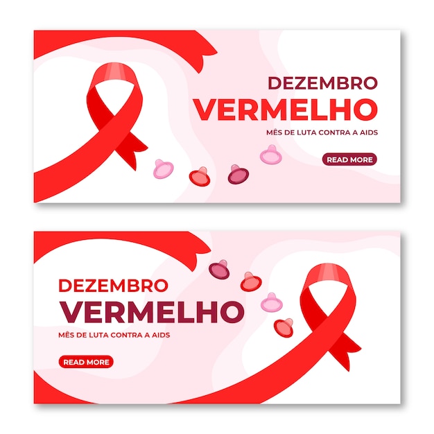 Hand drawn flat dezembro vermelho horizontal banners set