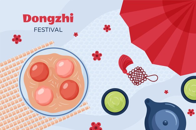 Hand drawn flat dongzhi festival background