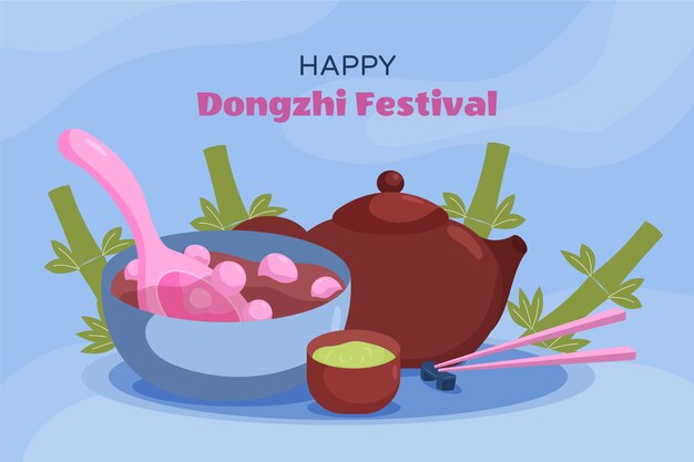 Hand drawn flat dongzhi festival background