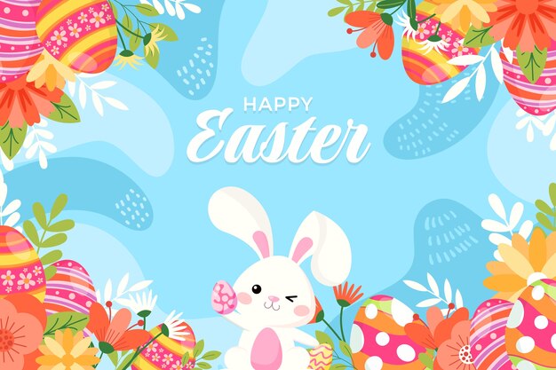 Hand drawn flat easter background