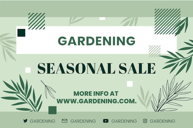 Hand drawn flat gardening sale background