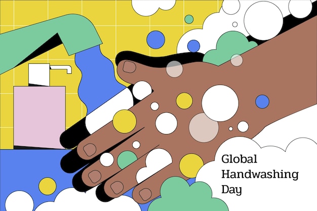 Free Vector hand drawn flat global handwashing day background