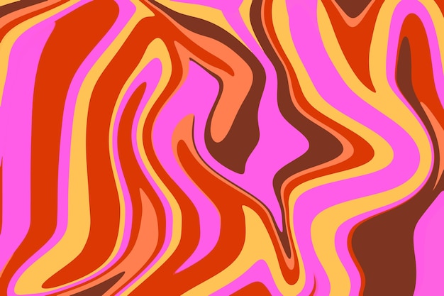 Hand drawn flat groovy psychedelic background