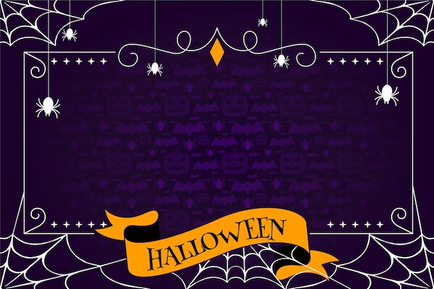 Hand drawn flat halloween background