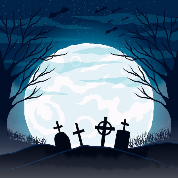 Free Vector hand drawn flat halloween frame template