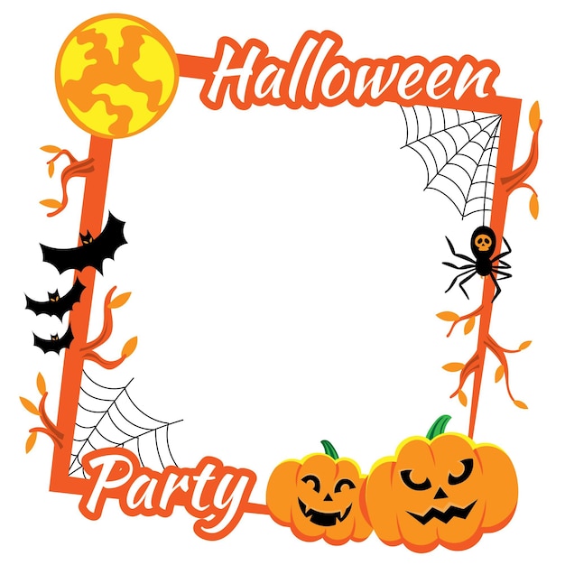 Free Vector hand drawn flat halloween frame template