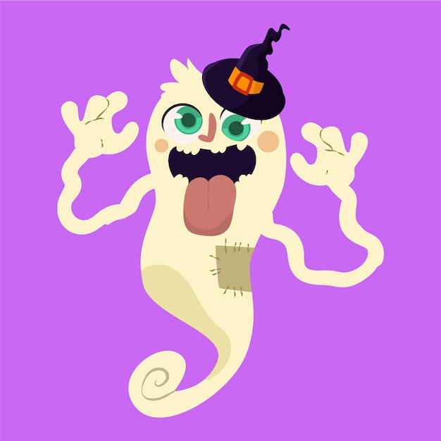 Free Vector hand drawn flat halloween ghost illustration