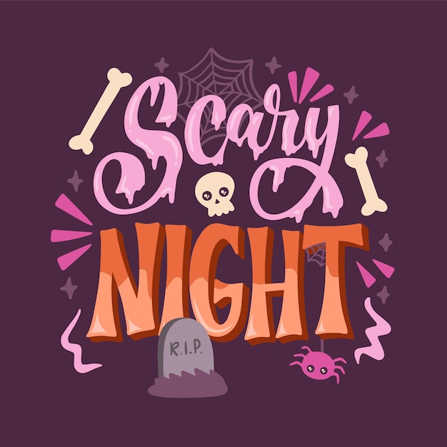 Free vector hand drawn flat halloween lettering