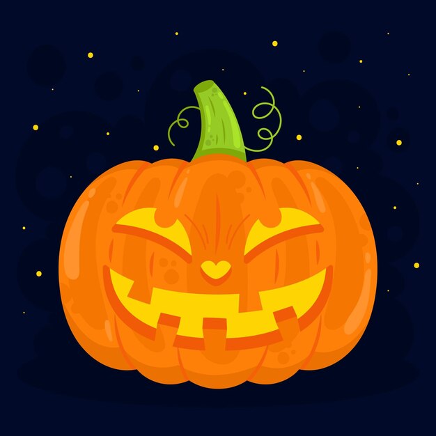 Free Vector hand drawn flat halloween pumpkin illustration