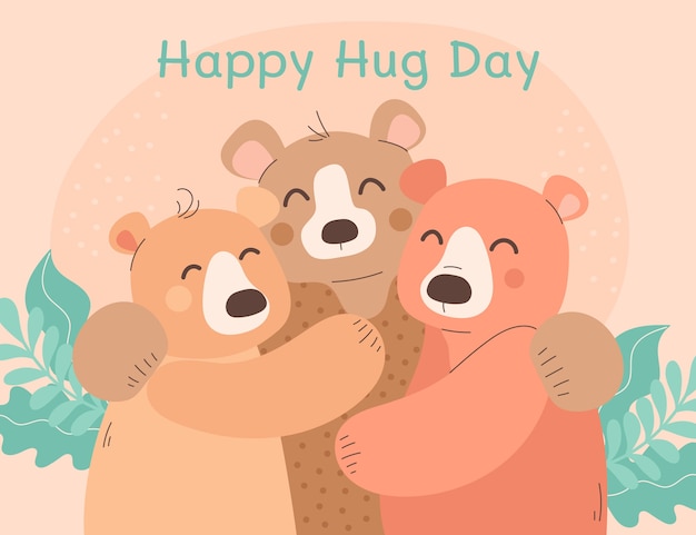 Free Vector hand drawn flat hug day background