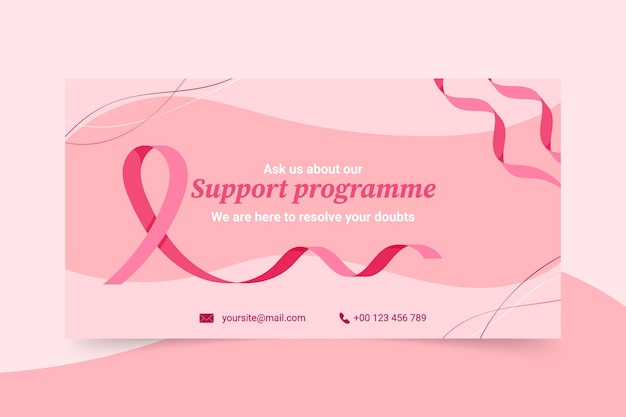 Hand drawn flat international day against breast cancer social media post template