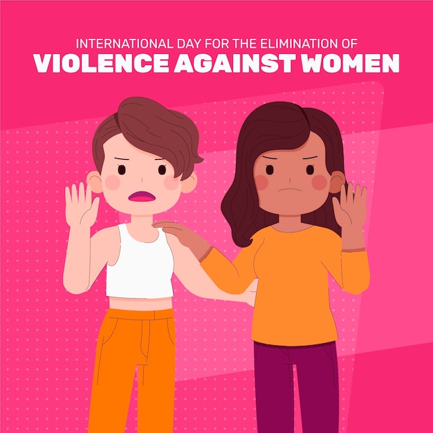 Free Vector hand drawn flat international day for the elimination of violence against women illustration