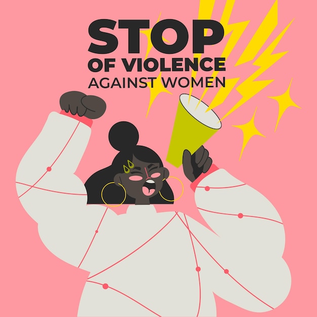 Free Vector hand drawn flat international day for the elimination of violence against women illustration