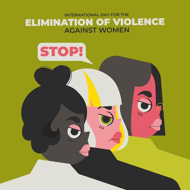 Free Vector hand drawn flat international day for the elimination of violence against women illustration