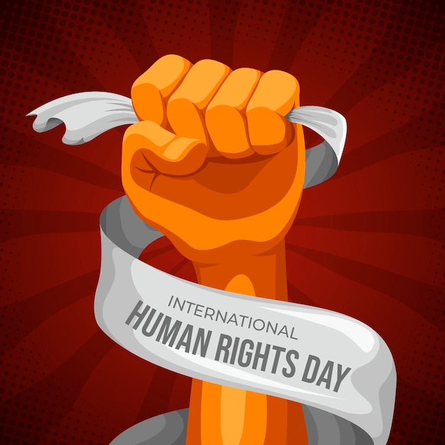 Hand drawn flat international human rights day illustration