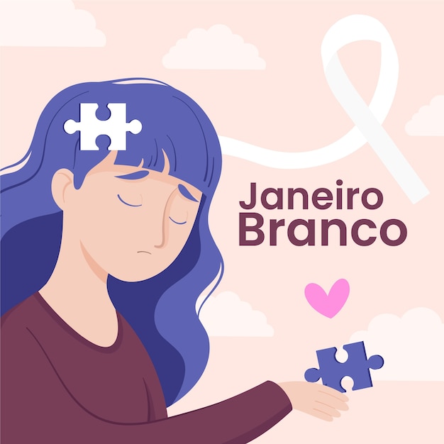 Hand drawn flat janeiro branco illustration