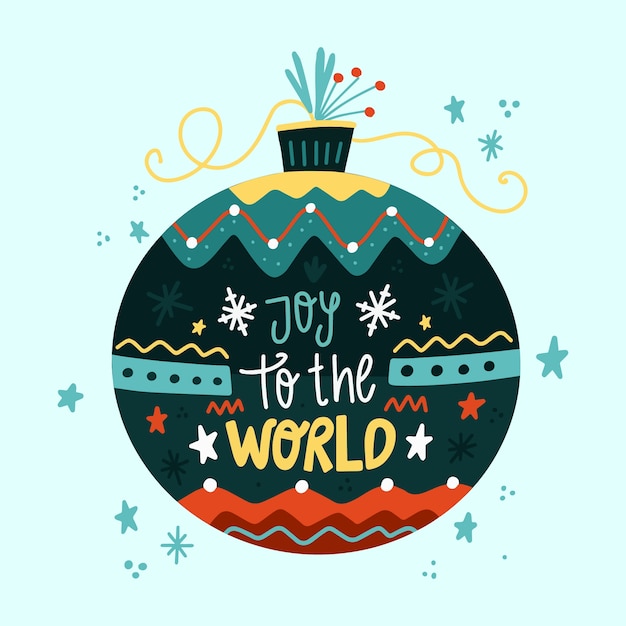 Hand drawn flat joy to the world lettering