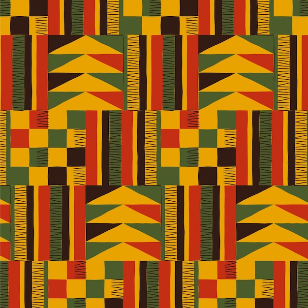 Free Vector hand drawn flat kwanzaa pattern design