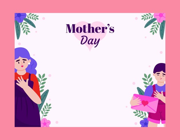 Hand drawn flat mother's day photocall