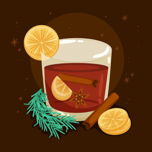 Free Vector hand drawn flat mulled wine illustration