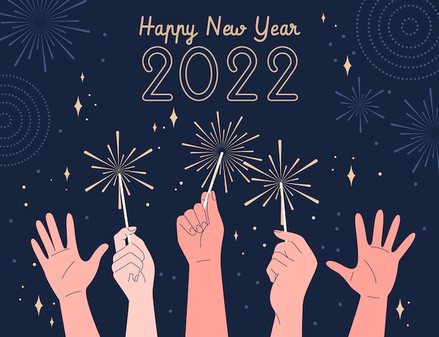 Free Vector hand drawn flat new year background