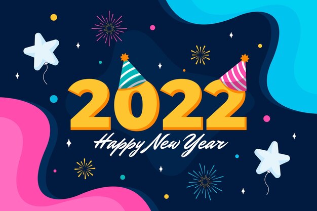 Hand drawn flat new year background