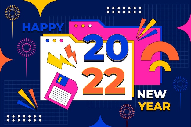 Hand drawn flat new year background