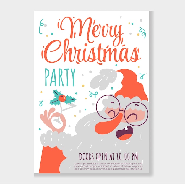 Free Vector hand drawn flat new year vertical party flyer template