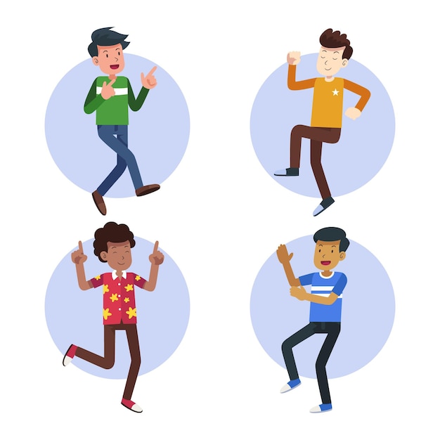 Free Vector hand drawn flat people dancing