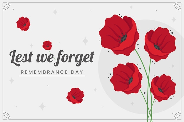 Free Vector hand drawn flat remembrance day background