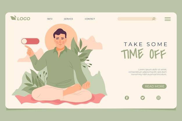 Hand drawn flat retreat landing page