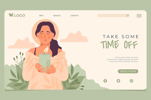 Hand drawn flat retreat landing page