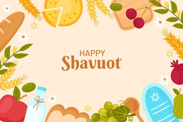 Hand drawn flat shavuot background