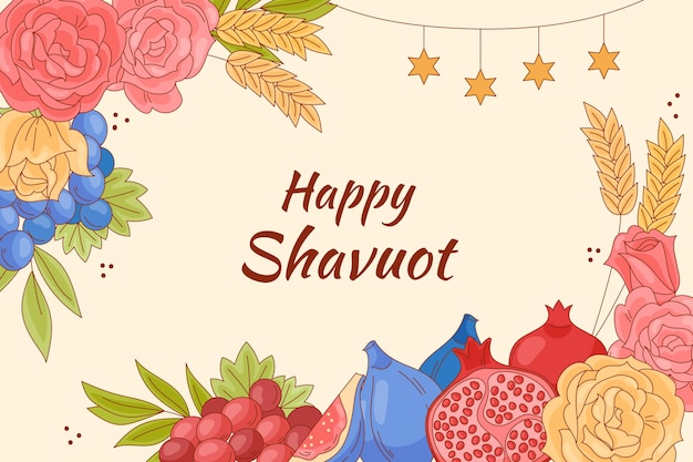 Free vector hand drawn flat shavuot background