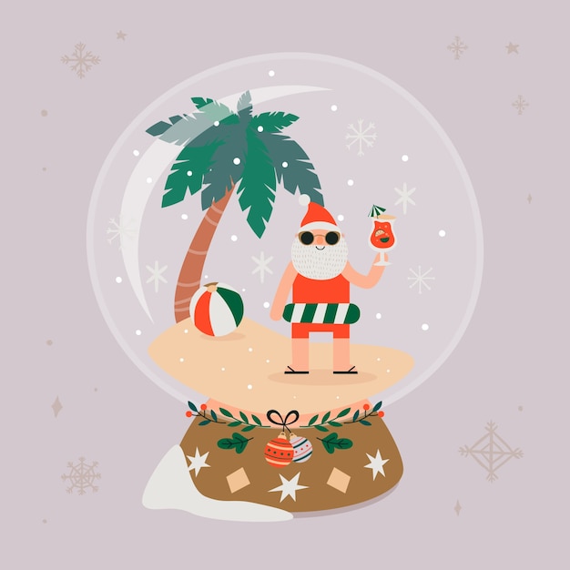 Free Vector hand drawn flat summer christmas illustration