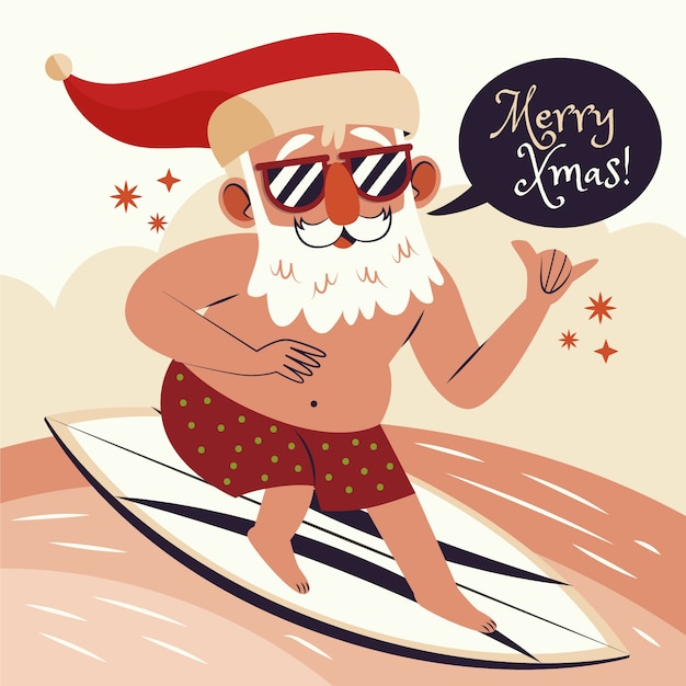 Free Vector hand drawn flat summer christmas illustration