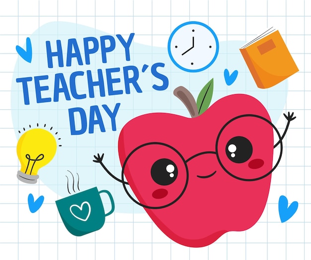 Free Vector hand drawn flat teachers' day background