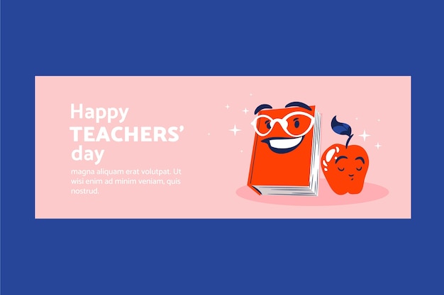 Free Vector hand drawn flat teachers' day social media cover template