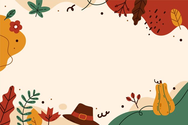 Hand drawn flat thanksgiving background