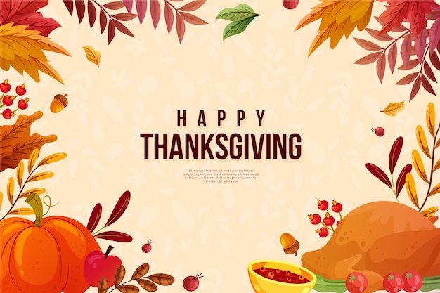 Hand drawn flat thanksgiving background