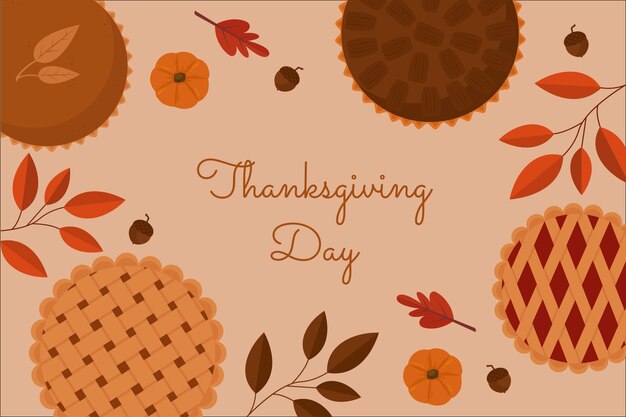 Hand drawn flat thanksgiving background