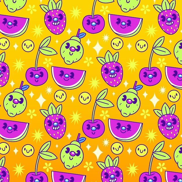 Free Vector hand drawn flat trendy cartoon pattern design