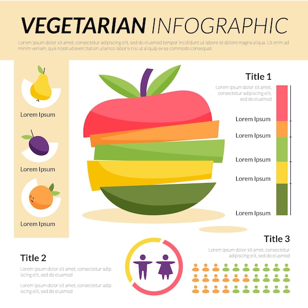 Hand drawn flat vegetarian infographic