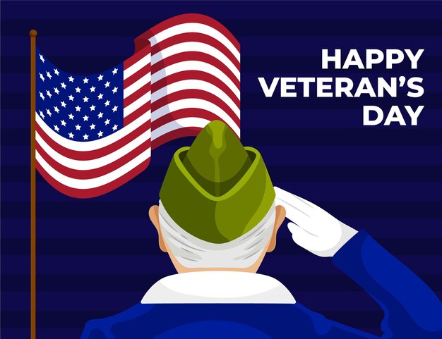 Hand drawn flat veteran's day illustration