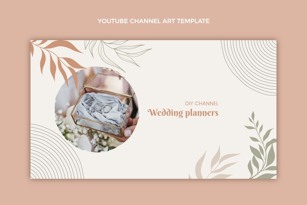 Hand drawn flat wedding planner youtube channel art