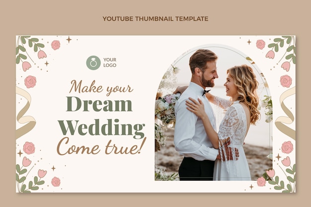 Hand drawn flat wedding planner youtube thumbnail