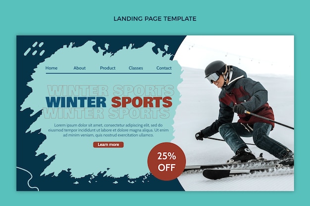 Free Vector hand drawn flat winter landing page template